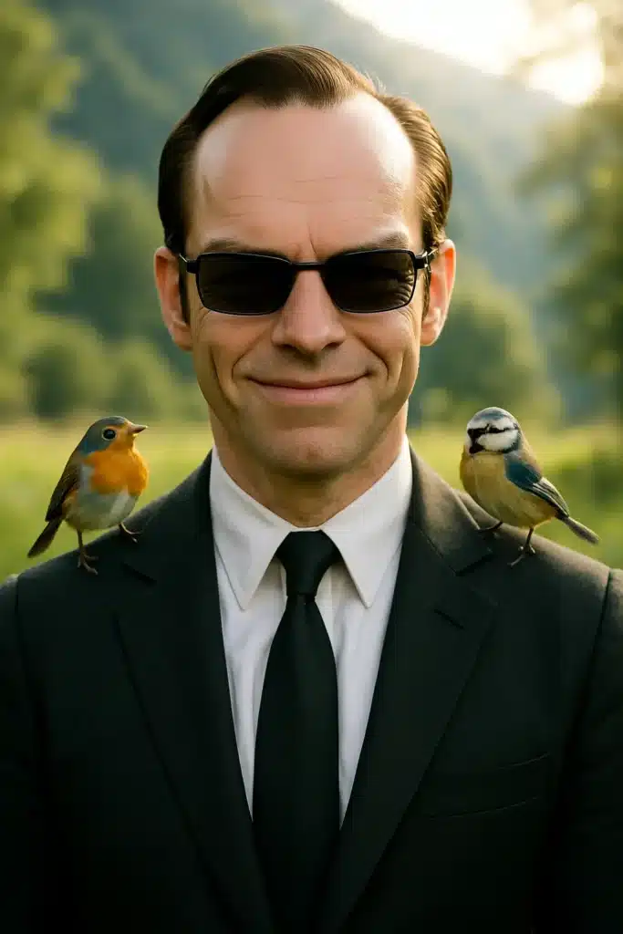 un agent IA heureux chez mister anderson