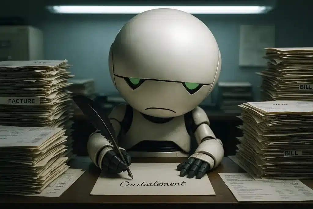 agent IA compta Mister Anderson, robot qui gère les relances de factures
