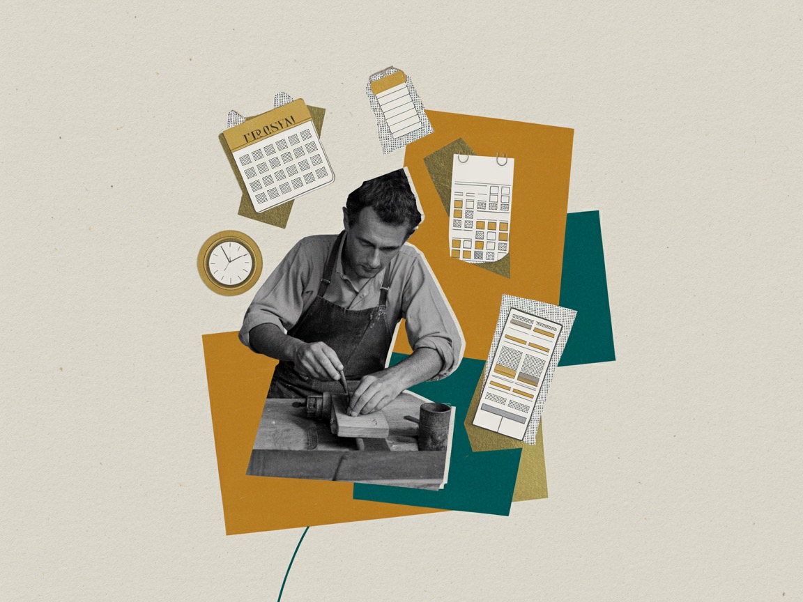 Artisan Pays Basque assistant IA ordinateur collage vintage calendrier taches automatisees