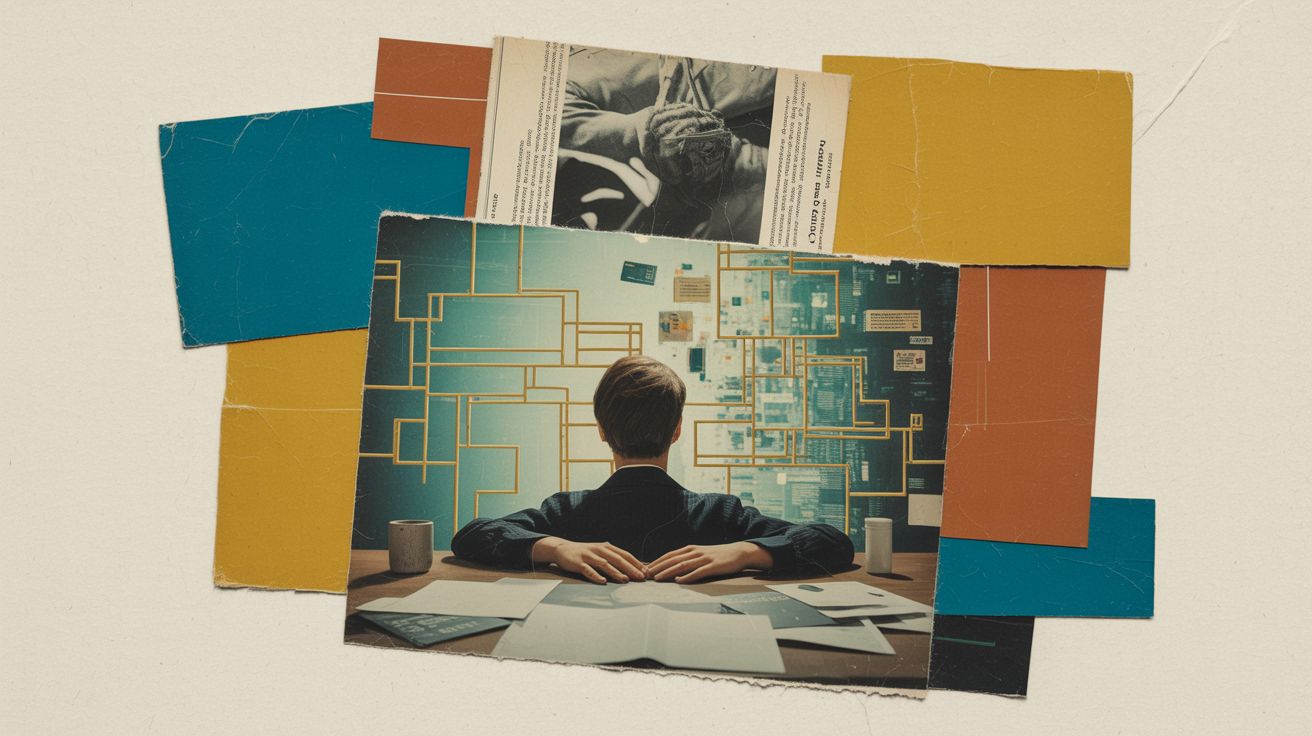 Garde-fous IA et chercheurs en cybersecurite - collage vintage Mister Anderson